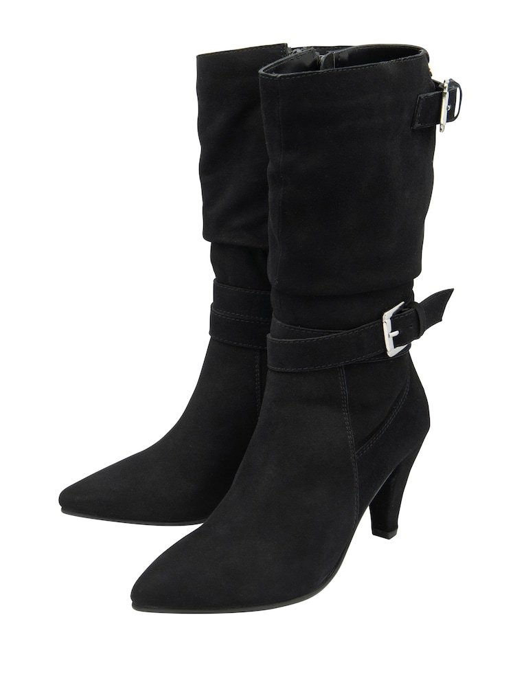 Schwarz - Ravel Suede Pointed-Toe Mid-Calf Boots - Bild 2 von 4 Schwarz - Ravel Suede Pointed-Toe Mid-Calf Boots - Bild 2 von 4