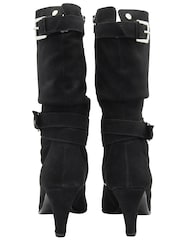 Ravel Black Suede Pointed-Toe Mid-Calf Boots - Image 3 of 4