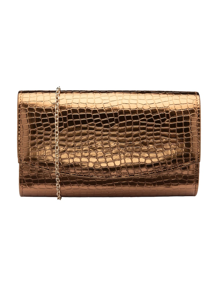Ravel Metallic Clutch Bag with Chain - Image 1 of 4