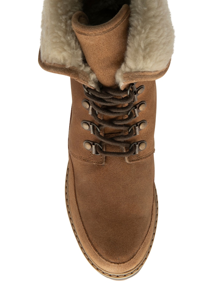 Ravel Brown Suede Lace-Up Ankle Boots - Image 4 of 4