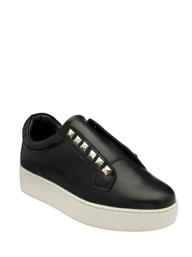 Черный - Ravel Leather Slip-On Trainers - Image 1 of 4