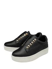Черный - Ravel Leather Slip-On Trainers - Image 2 of 4