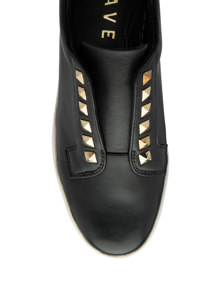 Черный - Ravel Leather Slip-On Trainers - Image 4 of 4