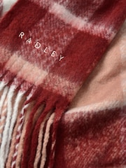 Radley London flauschiger Schal mit Karomuster, Rot - Bild 2 von 2