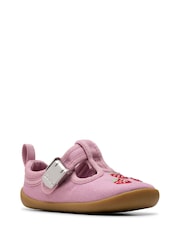 Clarks Pink Wide Fit (G) Pre-Walker Grow Toddler Canvas Shoes - Image 3 of 7