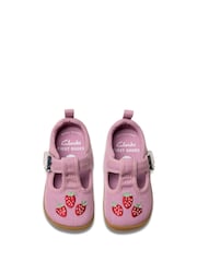 Clarks Pink Standard Fit (F) Pre-Walker Grow Toddler Canvas Shoes - Image 1 of 7