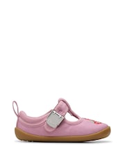 Clarks Pink Standard Fit (F) Pre-Walker Grow Toddler Canvas Shoes - Image 2 of 7