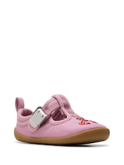Clarks Pink Standard Fit (F) Pre-Walker Grow Toddler Canvas Shoes - Image 4 of 7