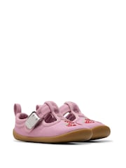 Clarks Pink Standard Fit (F) Pre-Walker Grow Toddler Canvas Shoes - Image 5 of 7
