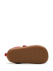 Clarks Red Wide Fit (G) Leather First Walker Craft Toddler Shoes - Image 7 of 7