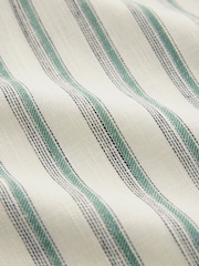Green/Ecru Striped Elastic Back Wide Leg Trousers With Linen - Image 7 of 7
