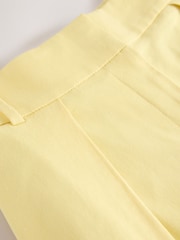 Yellow Elastic Back Wide Leg Trousers with Linen - Image 6 of 7