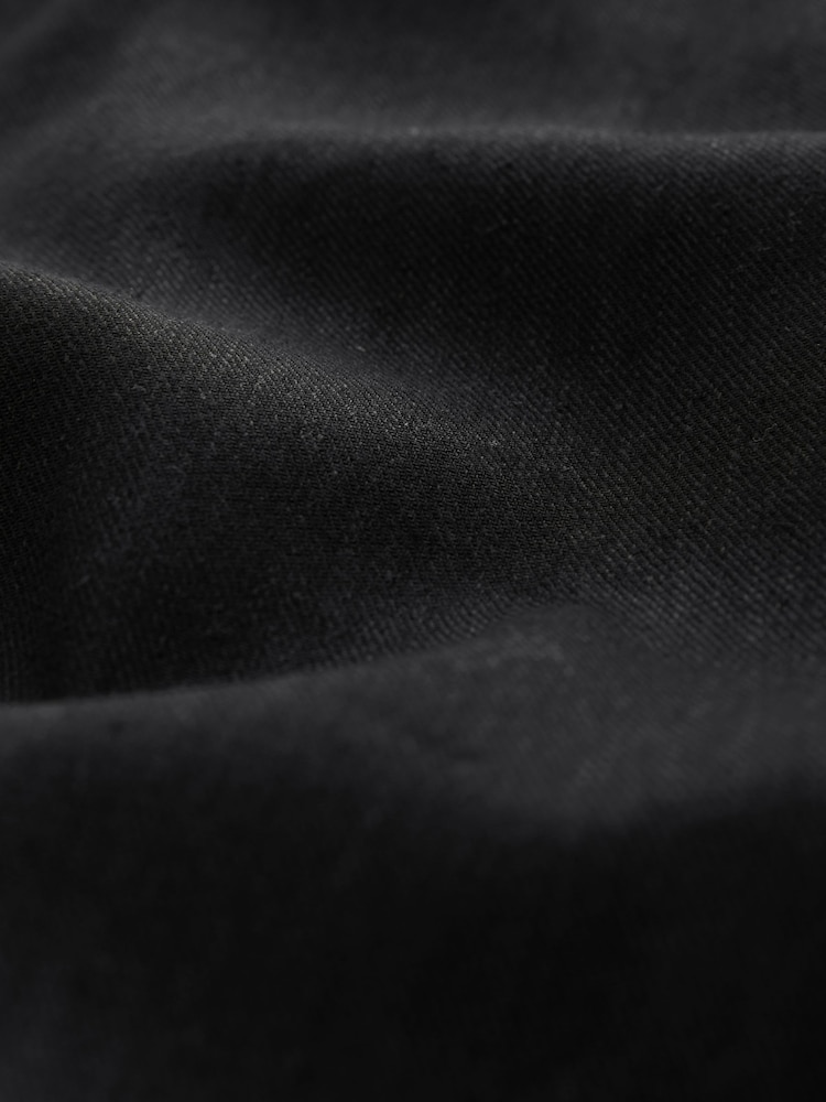 Zwart - Broek met elastische taille en wijde pijpen van linnen - Image 6 of 6