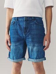 Denim Dark Wash 100% Cotton Shorts - Image 1 of 9