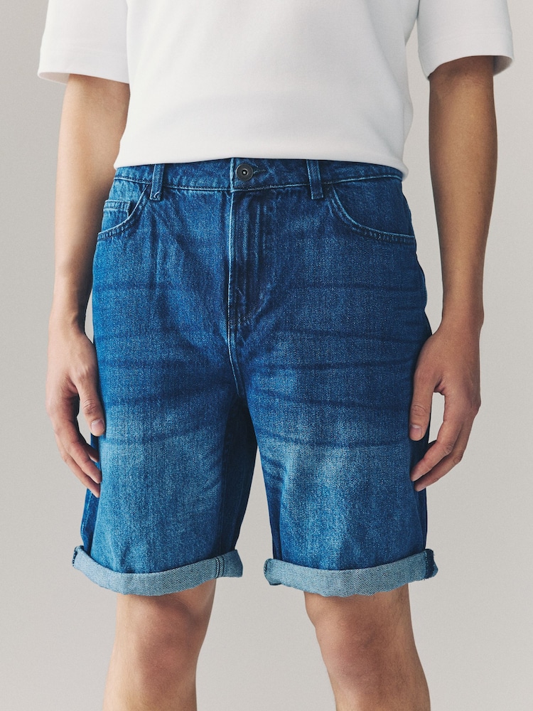 Denim Dark Wash 100% Cotton Shorts - Image 1 of 9