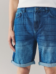 Denim Dark Wash 100% Cotton Shorts - Image 5 of 9