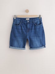 Denim Dark Wash 100% Cotton Shorts - Image 7 of 9