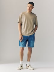 Mid Blue Denim 100% Cotton Shorts - Image 2 of 8