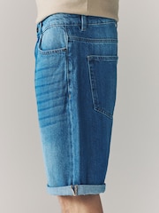 Mid Blue Denim 100% Cotton Shorts - Image 4 of 8