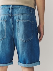 Mid Blue Denim 100% Cotton Shorts - Image 5 of 8