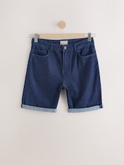 Mid Blue Denim 100% Cotton Shorts - Image 6 of 8