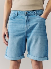 Denim Light Wash 100% Cotton Shorts - Image 1 of 9