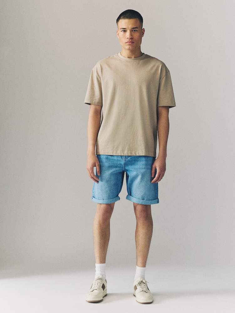 Denim Light Wash 100% Cotton Shorts - Image 2 of 9