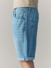 Denim Light Wash 100% Cotton Shorts - Image 4 of 9