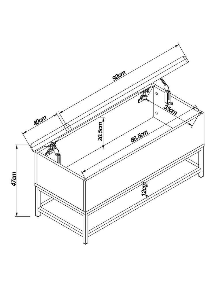 Light Oak Effect Bronx Storage Ottoman Bench - Image 4 of 11