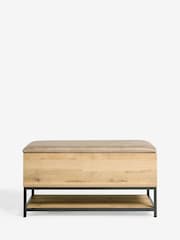 Light Oak Effect Bronx Storage Ottoman Bench - Image 7 of 11