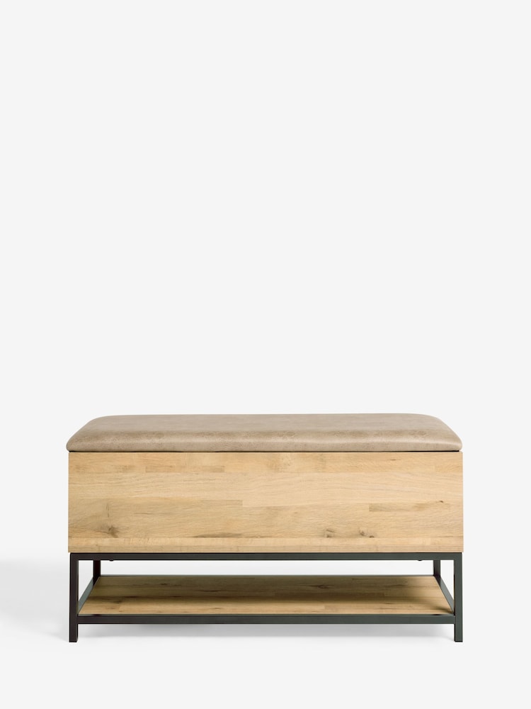 Light Oak Effect Bronx Storage Ottoman Bench - Image 7 of 11