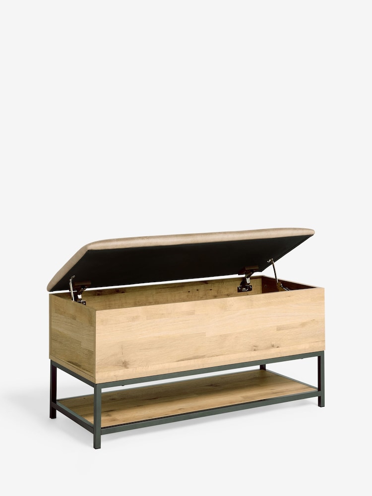 Light Oak Effect Bronx Storage Ottoman Bench - Image 8 of 11