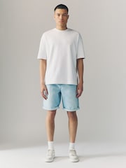 Denim Bleach Wash 100% Cotton Shorts - Image 2 of 9