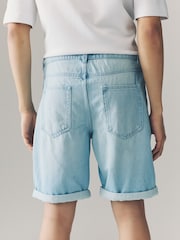 Denim Bleach Wash 100% Cotton Shorts - Image 3 of 9