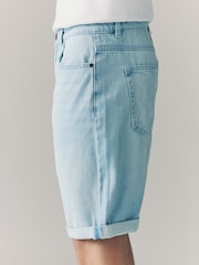 Denim Bleach Wash 100% Cotton Shorts - Image 4 of 9