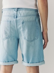 Denim Bleach Wash 100% Cotton Shorts - Image 6 of 9