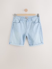 Denim Bleach Wash 100% Cotton Shorts - Image 7 of 9