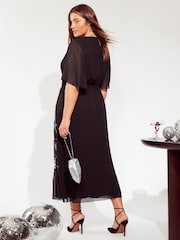 Friends Like These Black Curve Embellished Midi Dress - Image 4 of 4