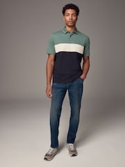 vert foncé - 100% Coton Manches courtes Polo bloc boutonné - Image 3 of 8
