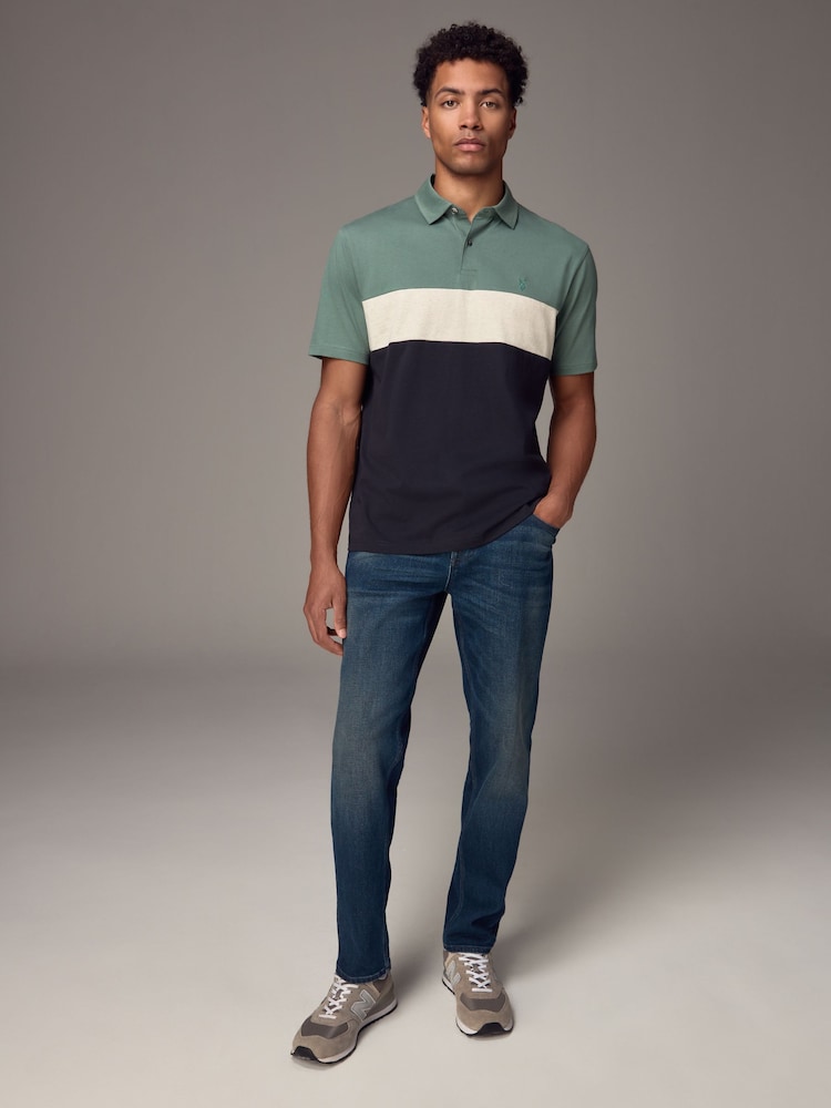 vert foncé - 100% Coton Manches courtes Polo bloc boutonné - Image 3 of 8