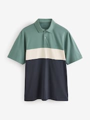 vert foncé - 100% Coton Manches courtes Polo bloc boutonné - Image 6 of 8