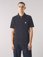 Pretty Green Islington SS Zip Polo Shirt - Image 1 of 4