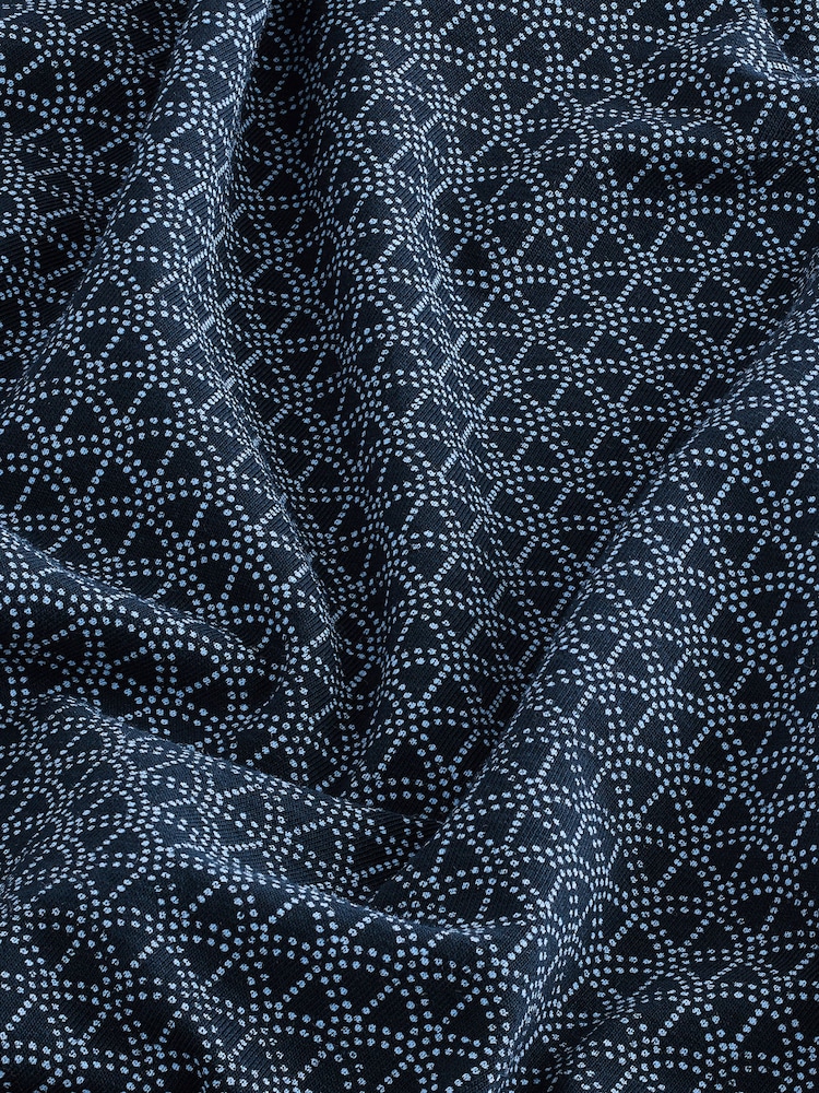 Bleu marine géométrique - Manches courtes Imprimé Polos - Image 8 of 9