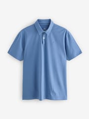 Blue Geo / Blue Plains Regular Fit Short Sleeve Jersey Polo Shirts 5 Pack - Image 14 of 14