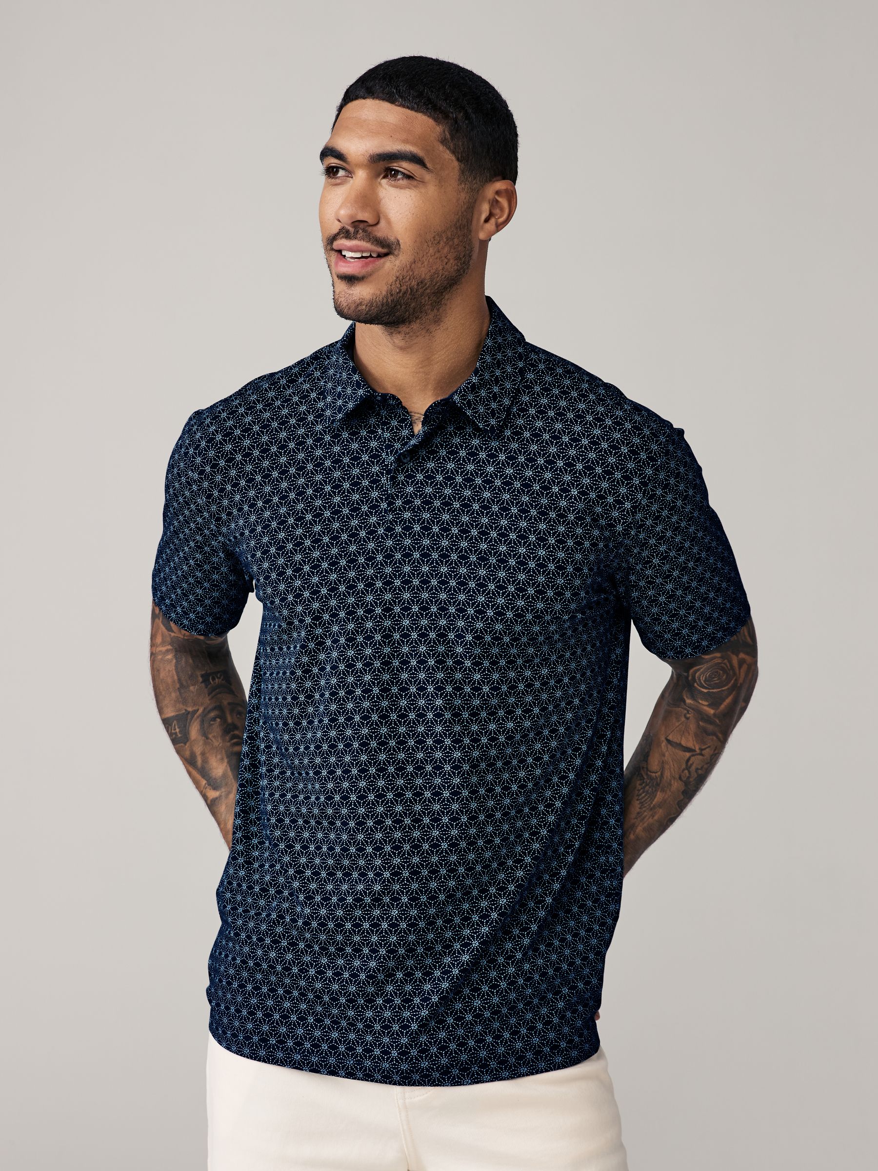 Buy Blue Geo / Blue Plains Regular Fit Short Sleeve Jersey