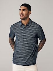 Blue Geo / Blue Plains Regular Fit Short Sleeve Jersey Polo Shirts 5 Pack - Image 3 of 14