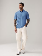 Blue Geo / Blue Plains Regular Fit Short Sleeve Jersey Polo Shirts 5 Pack - Image 6 of 14