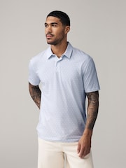 Blue Geo / Blue Plains Regular Fit Short Sleeve Jersey Polo Shirts 5 Pack - Image 8 of 14