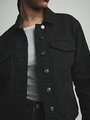 Black Fuller Bust Fitted Denim Jacket - Image 2 of 6