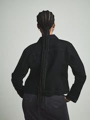 Black Fuller Bust Fitted Denim Jacket - Image 3 of 6